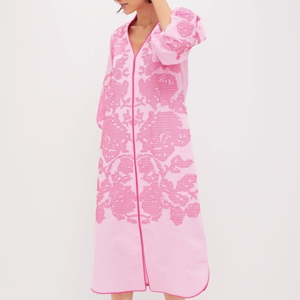HYACINTH HOUSE
Pink Embroidery Arem Caftan
